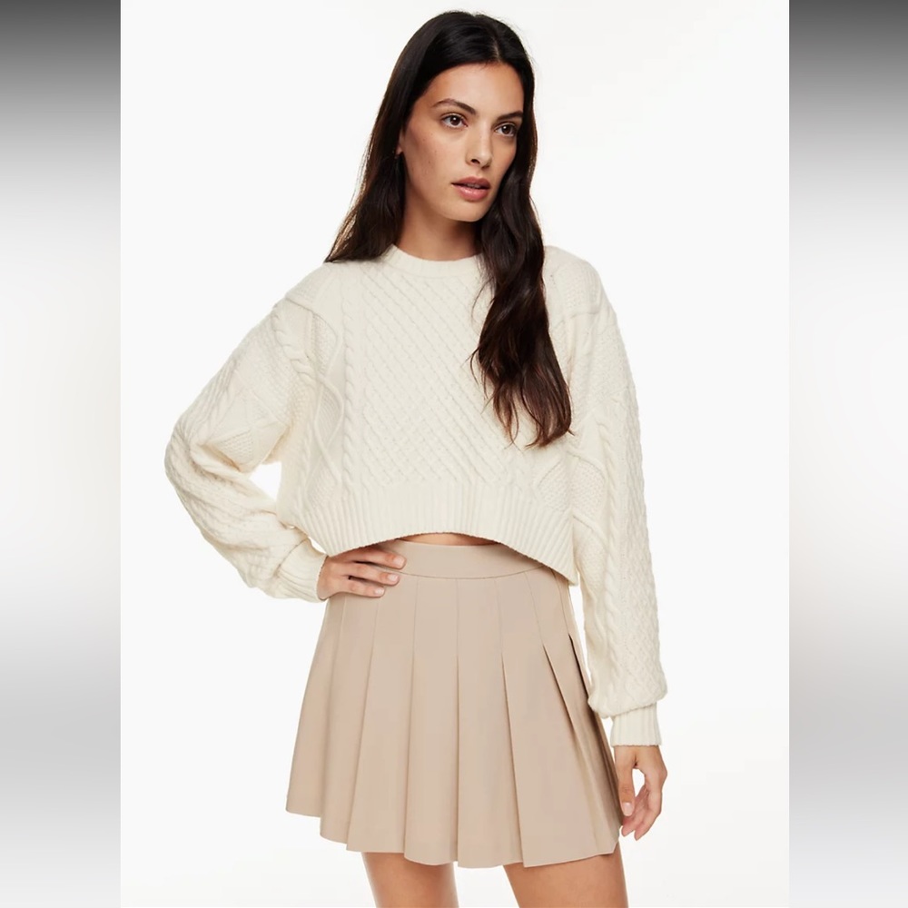 Aritzia Sunday Best Peggy Cropped Sweater in White Rabbit